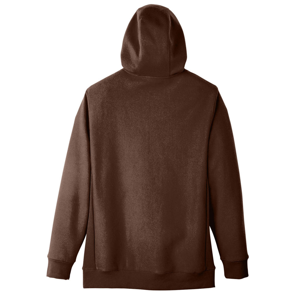 Team 365 Men's Sport Dark Brown Zone HydroSport Heavyweight Full-Zip Hooded Sweatshirt