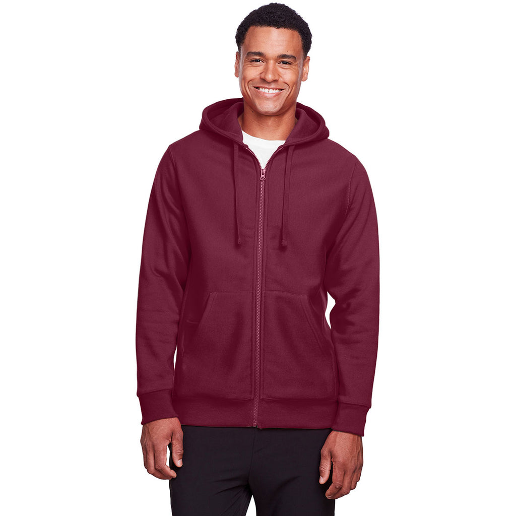 Team 365 Men's Sport Dark Maroon Zone HydroSport Heavyweight Full-Zip Hooded Sweatshirt