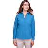 UltraClub Women's Pacific Blue Bradley Performance Woven Shirt