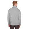 UltraClub Men's Silver Heather Coastal Pique Fleece Quarter-Zip