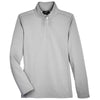 UltraClub Women's Silver Heather Coastal Pique Fleece Quarter-Zip