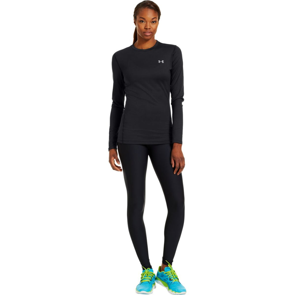 Under Armour Women's Black ColdGear Fitted L/S Crew