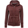 BAW Women's Vintage Maroon Burn-Out Full Zip Jacket