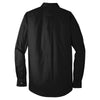 Port Authority Men's Deep Black Long Sleeve Carefree Poplin Shirt