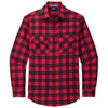 Port Authority Men's Red/Black Buffalo Check Plaid Flannel Shirt