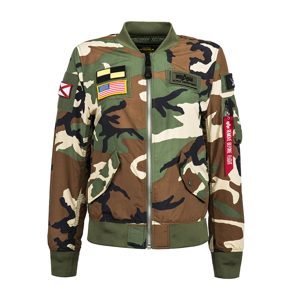 Alpha Industries Women's Woodland Camo L-2B Flex Flight Jacket