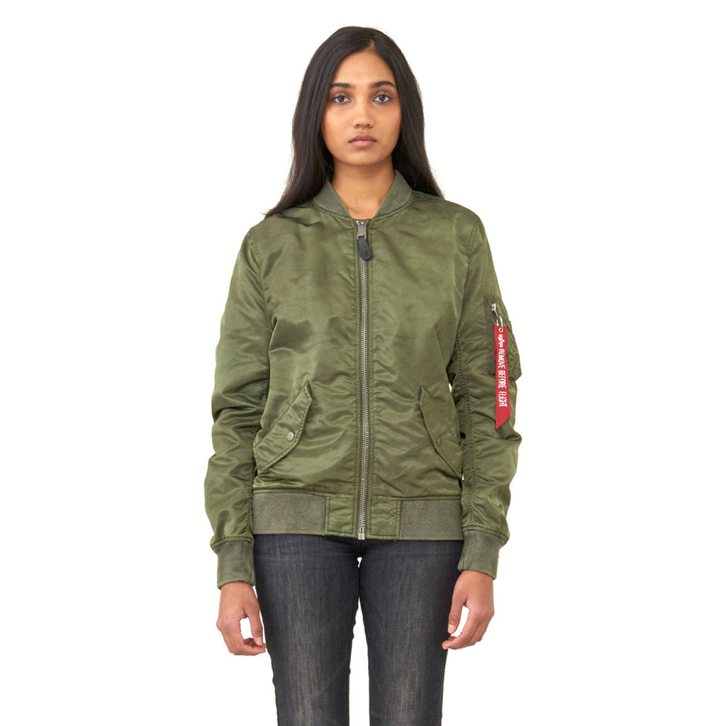 Alpha Industries Women's Sage L-2B Battlewash Flight Jacket