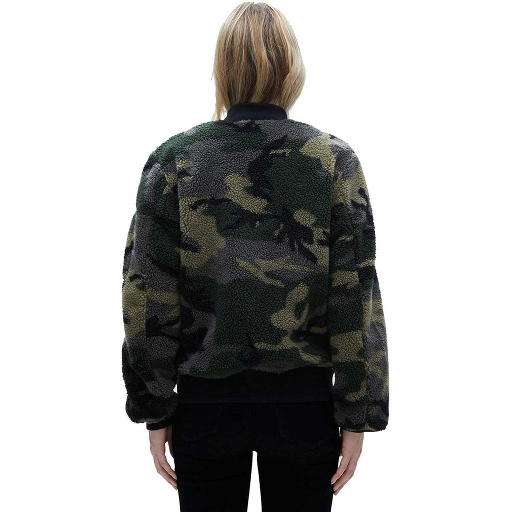 Alpha Industries Women's Woodland Camo L-2B Sherpa Flight Jacket