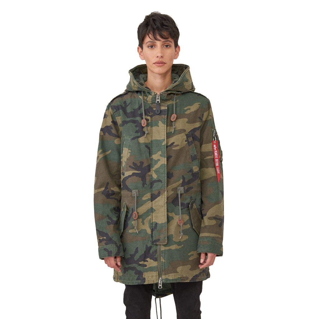 Alpha Industries Women's Woodland Camo Meri Fishtail Field Coat