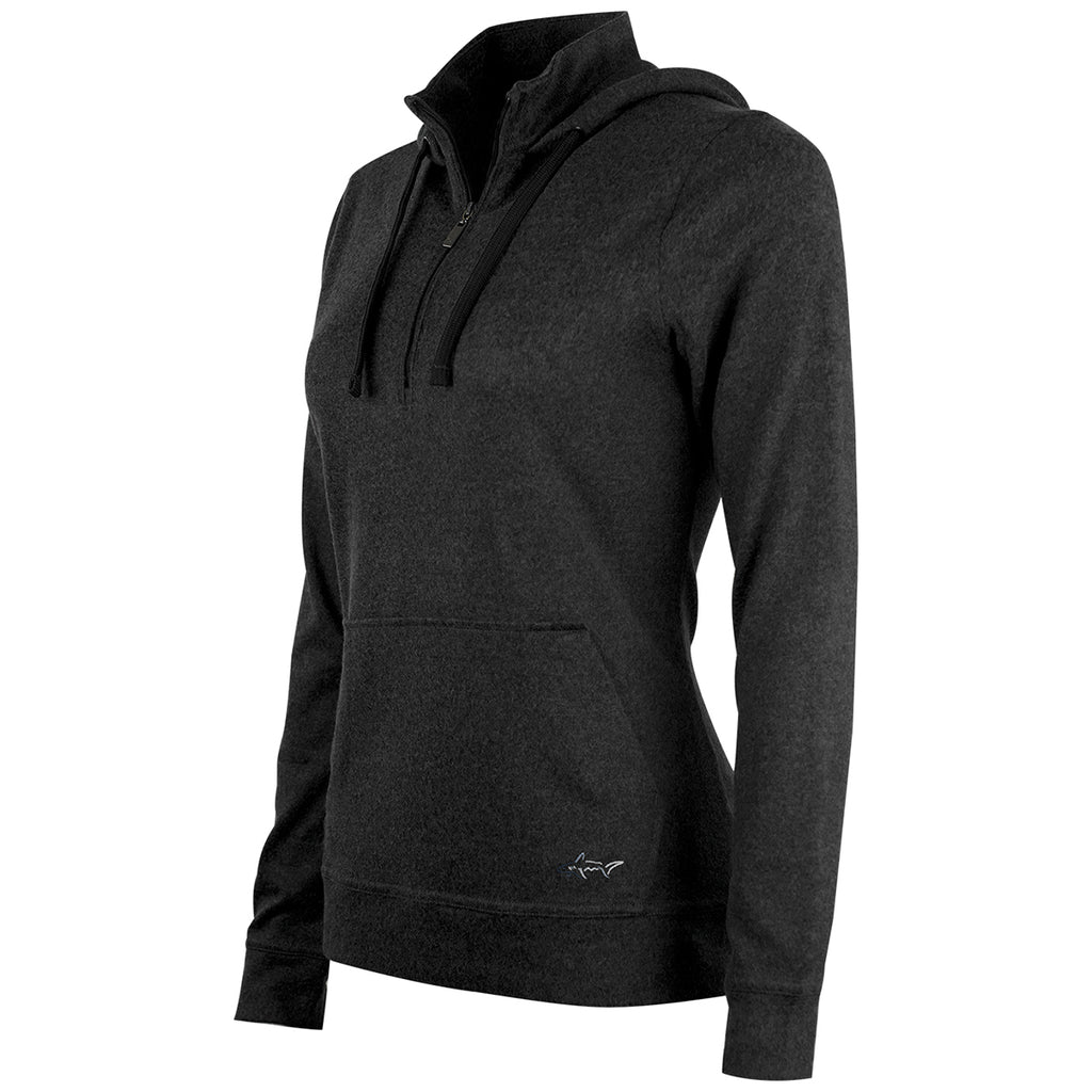 Greg Norman Women's Black/Heather Lab 1/4 Zip Hoodie