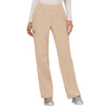 Cherokee Women's Khaki Workwear Revolution Mid Rise Pull-on Cargo Pant