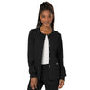 Cherokee Women's Black Workwear Revolution Snap Front Warm-Up Jacket