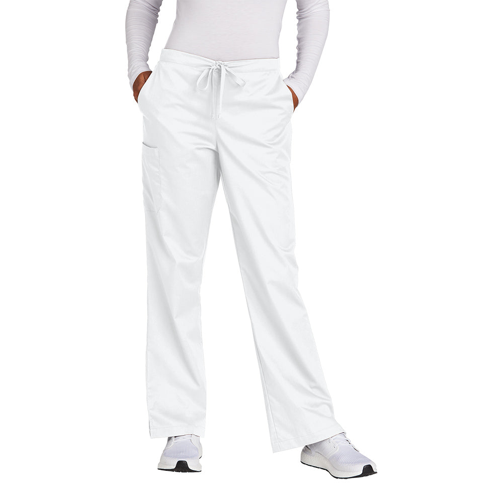 WonderWink Women's White WorkFlex Flare Leg Cargo Pant