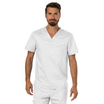 Cherokee Men's White Workwear Revolution V-Neck Top