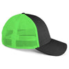 Imperial Dark Grey Neon Green Structured Performance Meshback Cap