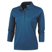 BAW Women's Columbian Blue Xtreme Tek 3/4 Sleeve Polo