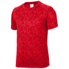 Sport-Tek Youth True Red PosiCharge Digi Camo Short Sleeve Tee