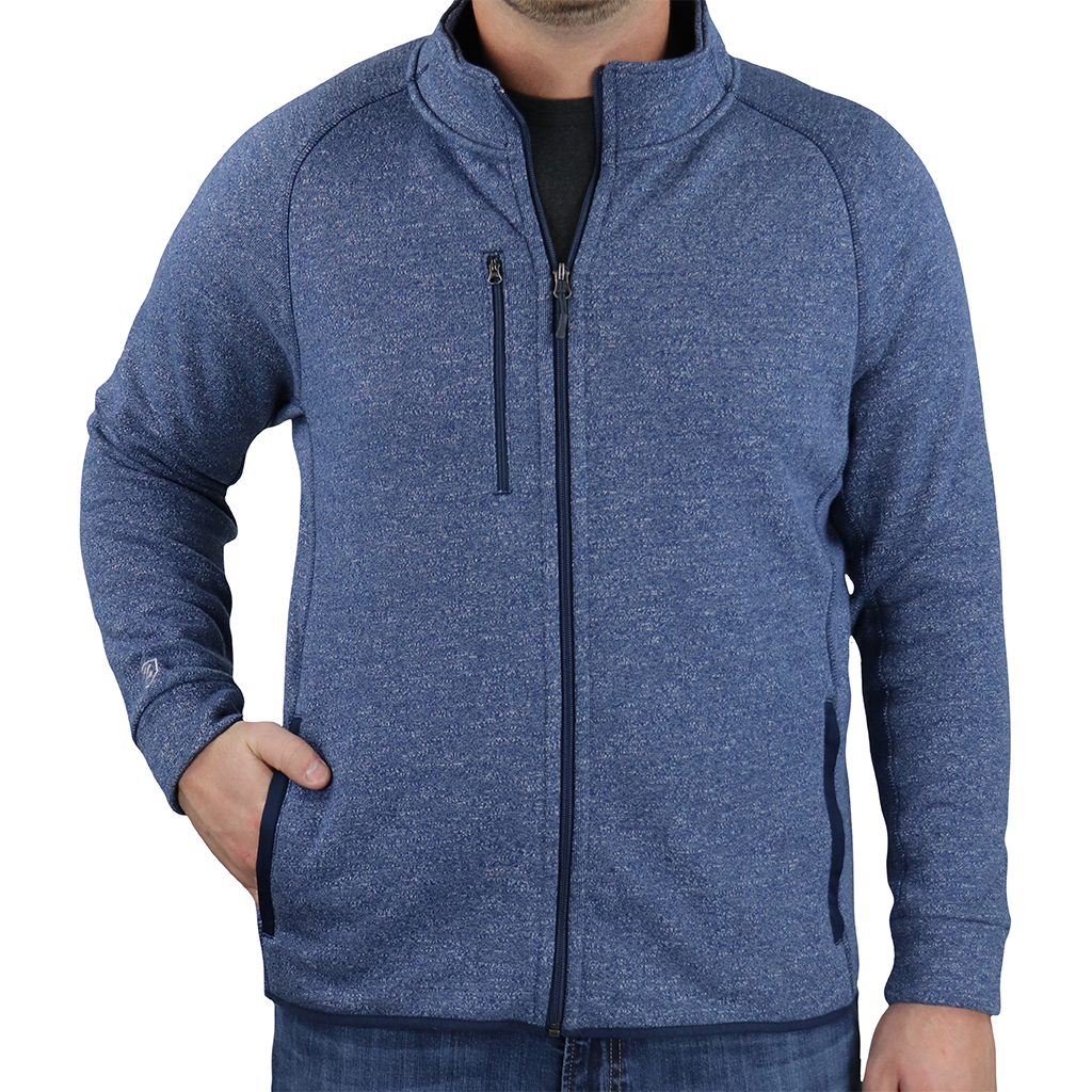 Zusa 3 Day Men's True Navy Heather Midtown Fleece Full Zip