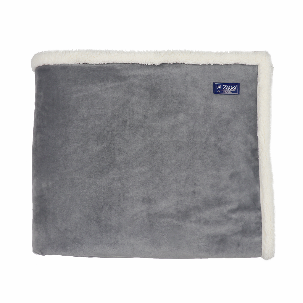 Zusa Charcoal/Ivory Oversized Sherpa ZZZs Blanket