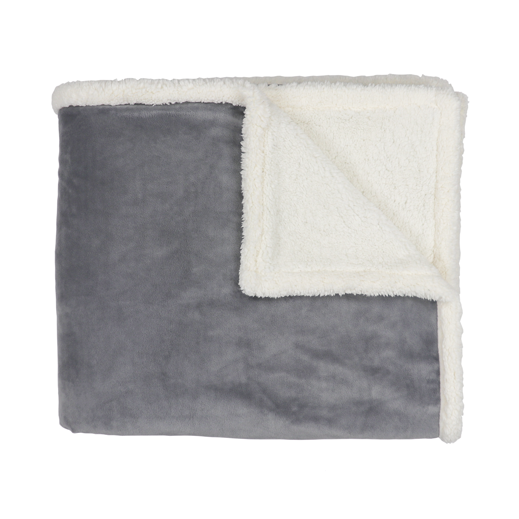 Zusa Charcoal/Ivory Oversized Sherpa ZZZs Blanket