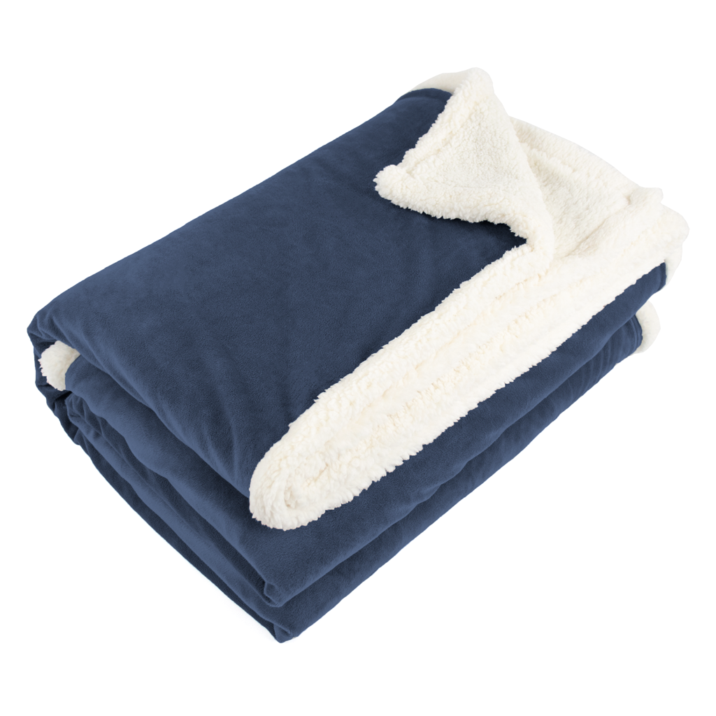 Zusa 3 Day Navy/Ivory Oversized Sherpa ZZZs Blanket