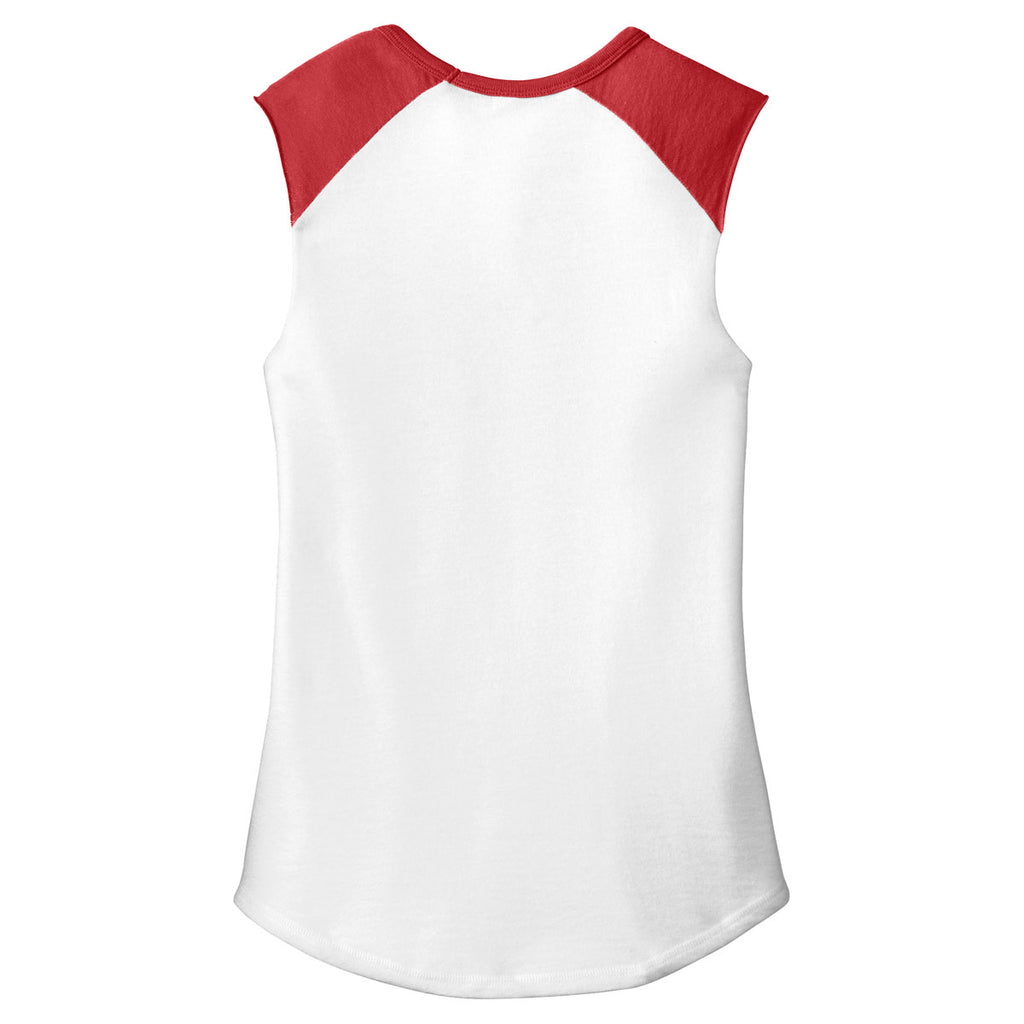 Alternative Apparel Women's White/Red Team Player Vintage 50/50 Tee