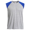 Expert Men's Heather Grey/Royal Sleeveless Colorblock Natural Feel Training Tee