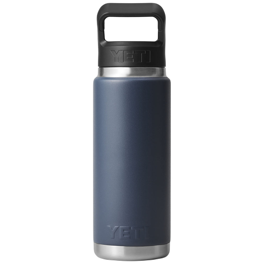 YETI Navy Rambler 26 oz Water Bottle W/Straw Cap